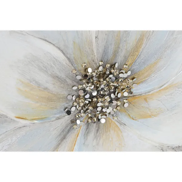Полотно Home ESPRIT Белый Позолоченный Цветок романтик 60 x 3 x 60 cm (2 штук)