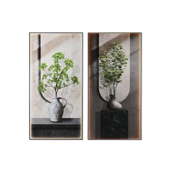 Drobė Home ESPRIT Žalia Rusvai gelsva Rytietiškas Vaza 80 x 3 x 160 cm (2 vnt.)