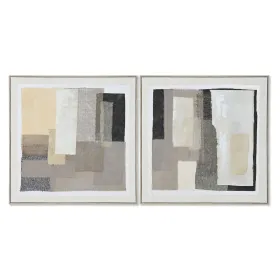 Paveikslas Home ESPRIT Juoda Rusvai gelsva Žgutas polistirenas Abstraktus Miesto 82 x 3,8 x 82 cm (2 vnt.)