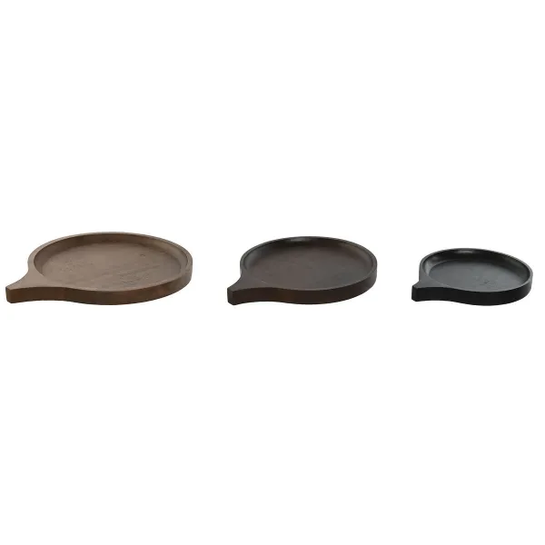 Galda rotājums Home ESPRIT Brūns Melns Gaiši brūns Mango koks 37 x 31 x 2,7 cm (3 Daudzums)