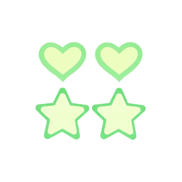 Nipple shield Peekaboo Green One size Hearts Stars