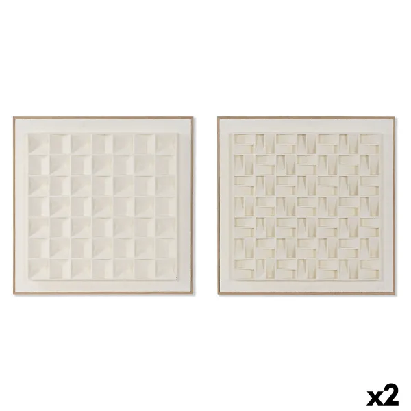 Paveikslas 3D Home ESPRIT Gipsas Medžio MDF 60 x 7 x 60 cm