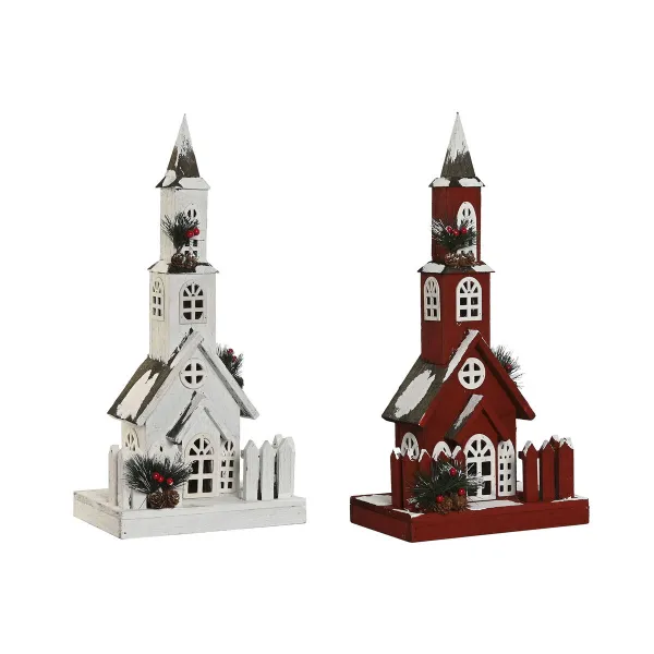 Новогоднее украшение Home ESPRIT Белый Красный 27 x 18 x 56 cm (2 штук)