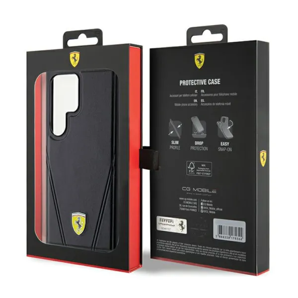 Ferrari Hot Stamp V Lines MagSafe - Samsung Galaxy S24 Ultra case (black)