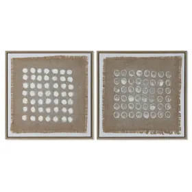 Paveikslas Home ESPRIT Balta Rusvai gelsva Šiuolaikiškas 60 x 3,8 x 60 cm (2 vnt.)