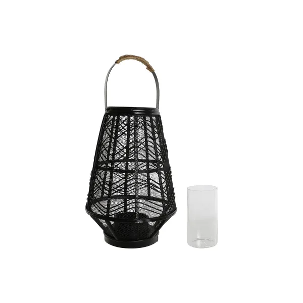 Svečturis Home ESPRIT Melns Metāls 27,5 x 27,5 x 40 cm