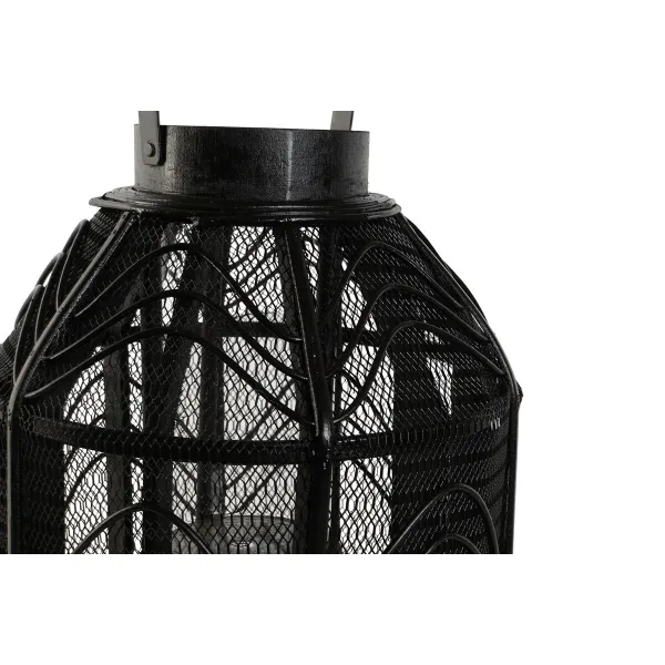 Kynttilänjalka Home ESPRIT Musta Metalli 26,5 x 26,5 x 28 cm