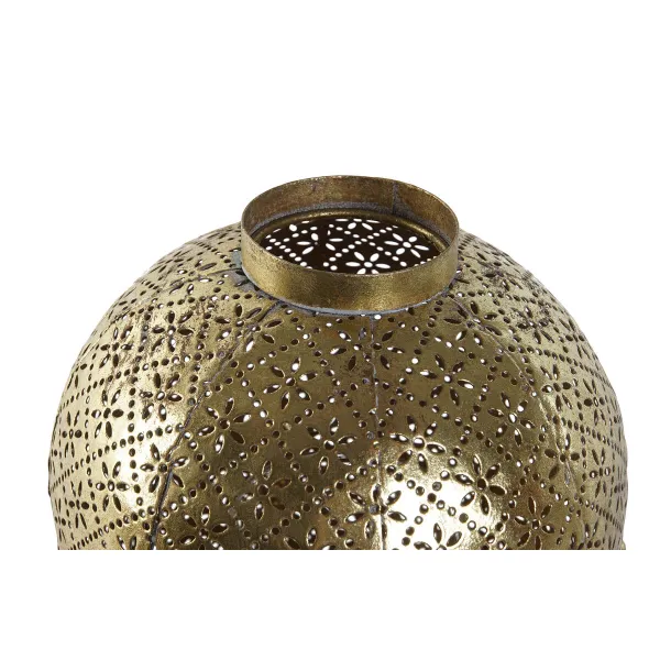 Svečturis Home ESPRIT Bronza Metāls Stikls 19 x 19 x 24,5 cm