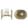 Подсвечник Home ESPRIT Позолоченный Металл Стеклянный 24 x 24 x 20 cm