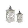 Žibintų rinkinys Home ESPRIT Natūralus Stiklas Eglė Arabas 26,5 x 26,5 x 65 cm (2 Dalys)
