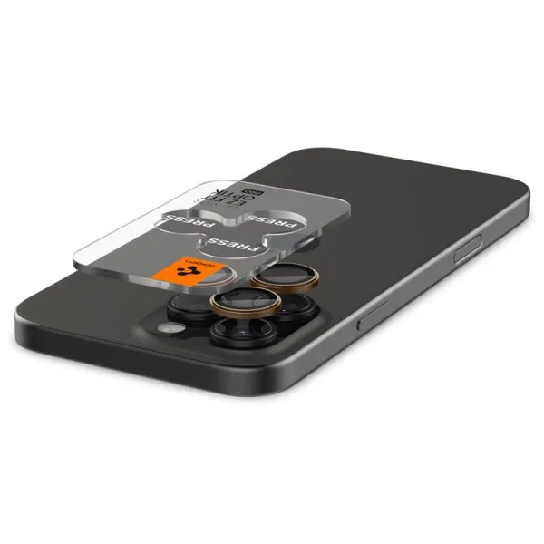 Spigen Optik Pro GLAS.TR EZ Fit Camera Protector 2-Pack - Lens Protector for iPhone 16 Pro / 16 Pro Max (2 pcs) (Desert Titanium