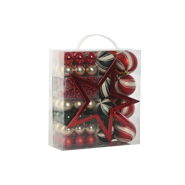 Ёлочные шарики Home ESPRIT Красный Зеленый полиэтилен 21 x 6,5 x 27 cm (53 Предметы)