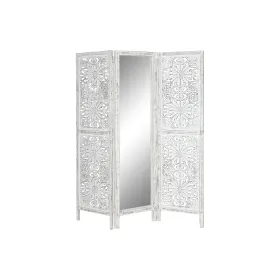 Širma Home ESPRIT Balta Mango mediena Veidrodis 152 x 2 x 182 cm