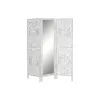 Širma Home ESPRIT Balta Mango mediena Veidrodis 152 x 2 x 182 cm