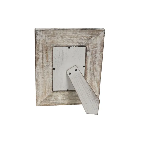 Foto rāmis Home ESPRIT Balts Dabisks Stikls Mango koks Indietis 21 x 2 x 26,5 cm