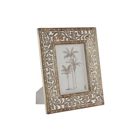 Фото рамка Home ESPRIT Белый Натуральный Стеклянный Древесина манго Индиец 26,5 x 2 x 31,5 cm