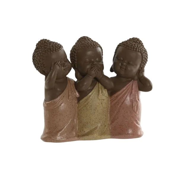 Dekoratyvinė figūrėlė Home ESPRIT Oranžinė Koralas Lima Buda Rytietiškas 15,5 x 6 x 13 cm