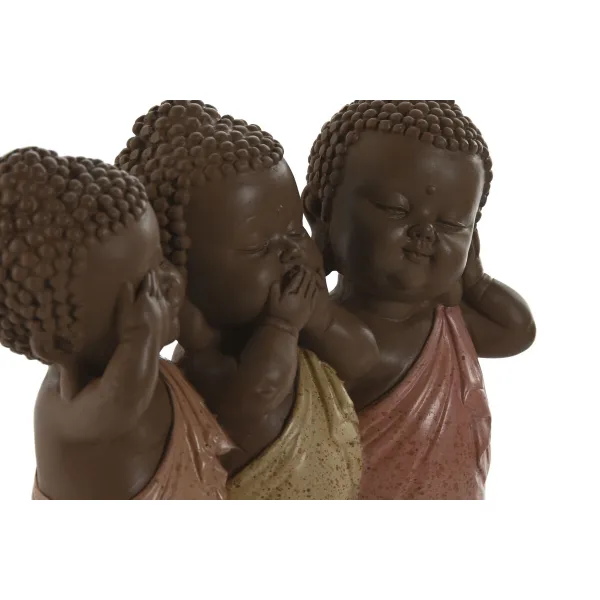 Dekoratīvās figūriņas Home ESPRIT Oranžs Korāļi Kaļķi Buda Austrumniecisks 15,5 x 6 x 13 cm