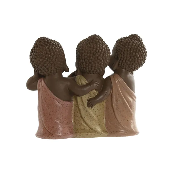 Dekoratīvās figūriņas Home ESPRIT Oranžs Korāļi Kaļķi Buda Austrumniecisks 15,5 x 6 x 13 cm