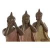 Dekoratīvās figūriņas Home ESPRIT Oranžs Korāļi Kaļķi Sveķi Buda Austrumniecisks 9 x 6 x 13 cm (3 gb.)