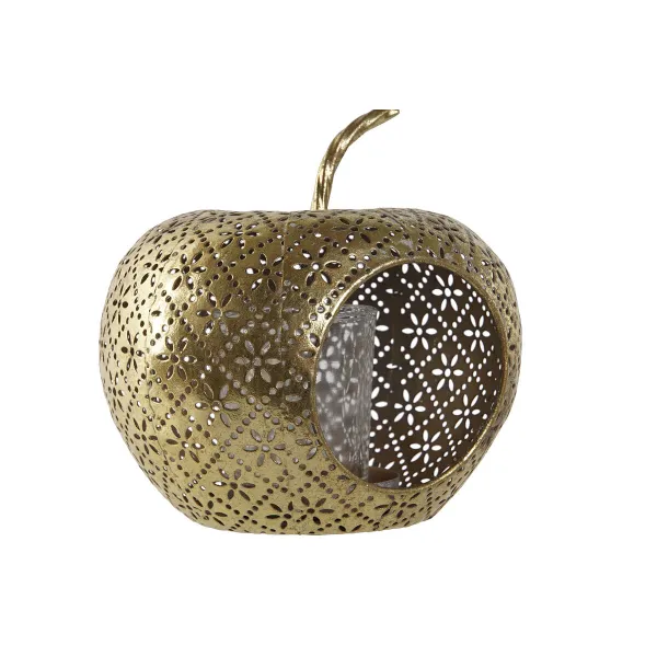 Candleholder Home ESPRIT Golden Metal Crystal 14 x 14 x 13 cm