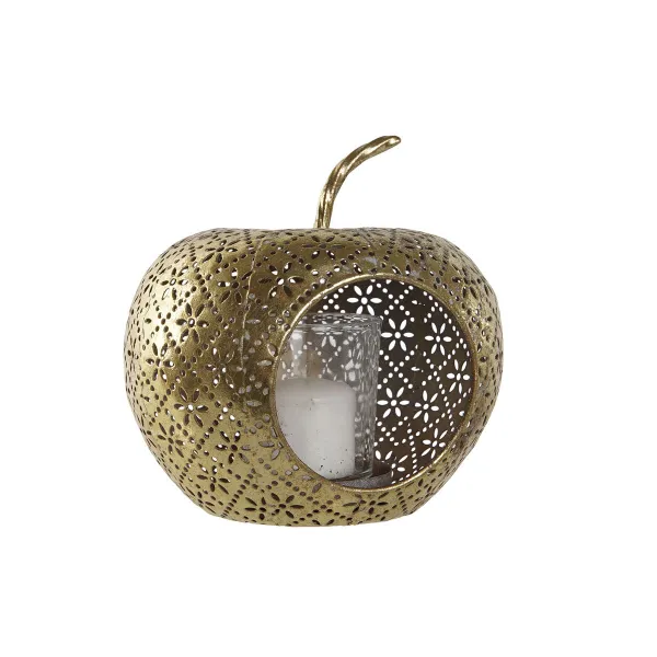 Svečturis Home ESPRIT Bronza Metāls Stikls 14 x 14 x 13 cm