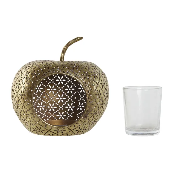 Svečturis Home ESPRIT Bronza Metāls Stikls 14 x 14 x 13 cm