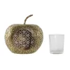 Подсвечник Home ESPRIT Позолоченный Металл Стеклянный 14 x 14 x 13 cm