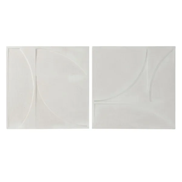 Настенный декор Home ESPRIT Белый современный 80 x 4 x 80 cm (2 штук)