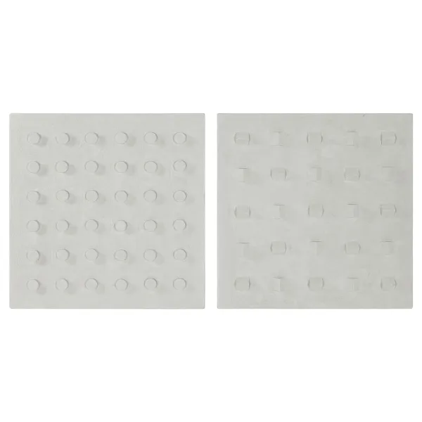Sienu dekors Home ESPRIT Balts Koks MDF Moderns 80 x 6,5 x 80 cm