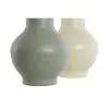 Vāze Home ESPRIT Zaļš Krēmkrāsa Metāls 20 x 20 x 34,5 cm (2 gb.)