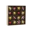 Ёлочные шарики Home ESPRIT Красный Позолоченный PVC 25 x 6 x 25 cm (16 Предметы)