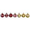 Ёлочные шарики Home ESPRIT Красный Позолоченный PVC 25 x 6 x 25 cm (16 Предметы)