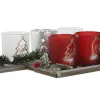 Ziemassvētku Sveces Turētājs Home ESPRIT Balts Sarkans 40 X 9 X 13,5 cm (5 Daudzums) (2 gb.)