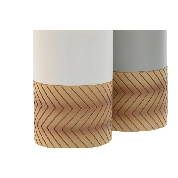 Lasi Home ESPRIT Valkoinen Harmaa Luonnollinen Hartsi 7 x 7 x 10,5 cm (2 osaa)