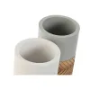 Lasi Home ESPRIT Valkoinen Harmaa Luonnollinen Hartsi 7 x 7 x 10,5 cm (2 osaa)