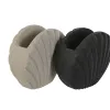 Stikls Home ESPRIT Pelēks Krēmkrāsa Sveķi 12 X 6 X 10,5 cm (2 gb.)