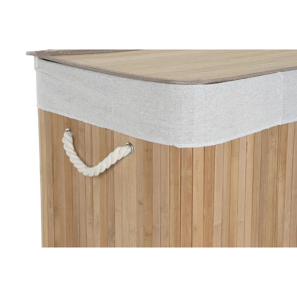 Бельевая корзина Home ESPRIT Белый Натуральный Бамбук 140 L 60 x 40 x 60 cm