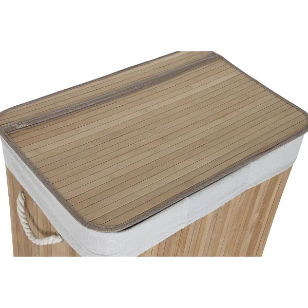 Бельевая корзина Home ESPRIT Белый Натуральный Бамбук 140 L 60 x 40 x 60 cm