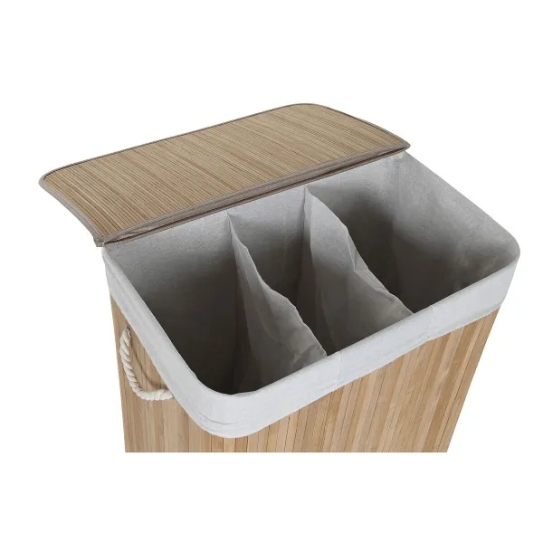 Laundry basket Home ESPRIT White Natural Bamboo 140 L 60 x 40 x 60 cm