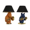 Galda lampa Home ESPRIT Zils Melns Oranžs Bronza Sveķi 50 W 220 V 36 x 36 x 55 cm (2 gb.)