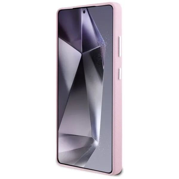 Karl Lagerfeld Saffiano Full Wrapped Elongated Metal Logo MagSafe - Case for Samsung Galaxy S25 Ultra (pink)