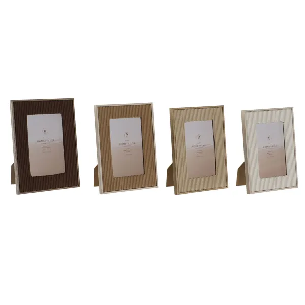 Kuvakehys Home ESPRIT Ruskea Beige Sametti Kristalli Moderni 26 X 2,8 X 31 cm (4 osaa)
