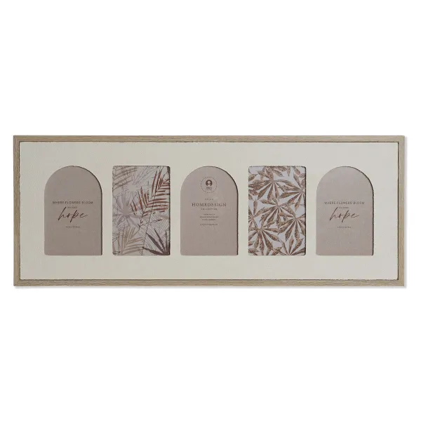 Kuvakehys Home ESPRIT Beige Kristalli Puu MDF Skandinaavinen 60 X 3 X 34 cm