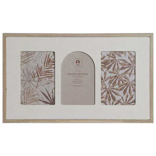 Nuotraukų rėmelis Home ESPRIT Rusvai gelsva Stiklas Medžio MDF Skandinavijos 39 X 2 X 24 cm