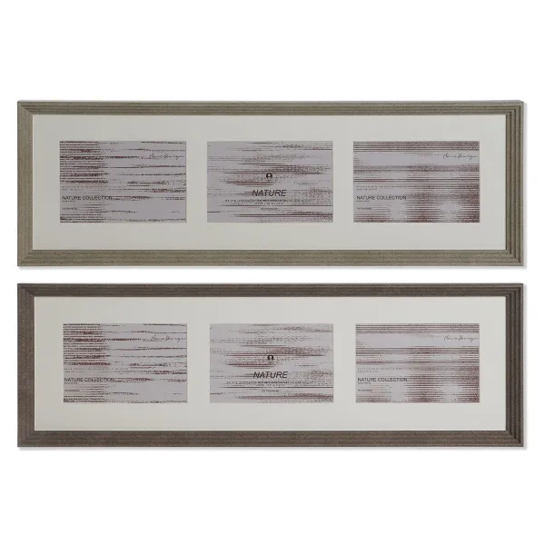 Kuvakehys Home ESPRIT Ruskea Luonnollinen Kristalli polystyreeni Kaupunki 56 X 3 X 18 cm (2 osaa)