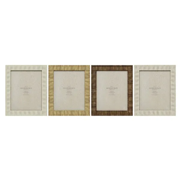 Kuvakehys Home ESPRIT Beige Luonnollinen Kristalli polystyreeni Skandinaavinen 25,5 X 2 X 30,5 cm (4 osaa)