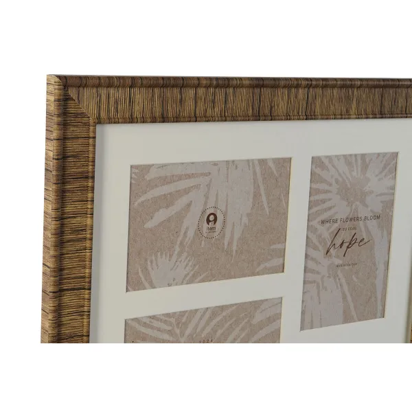 Kuvakehys Home ESPRIT Ruskea Beige Luonnollinen Norsunluu Kristalli polystyreeni Skandinaavinen 34 X 2 X 38 cm (4 osaa)