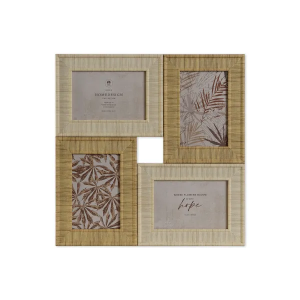 Kuvakehys Home ESPRIT Beige Luonnollinen Kristalli polystyreeni Skandinaavinen 36 X 2 X 36 cm