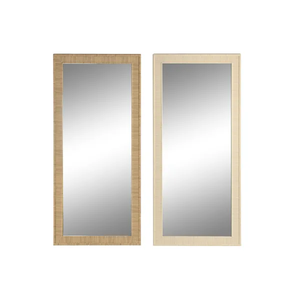 Seinäpeili Home ESPRIT Beige Luonnollinen 74 X 2 X 162 cm (2 osaa)
